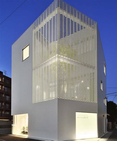 perforated metal panel architecture box|perforated metal facade detail drawings.